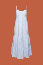 Esprit Strappy maxi dress Women Light Blue Dresses P0D0X233 - Image 5