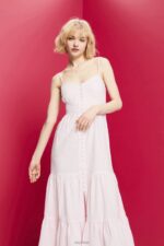 Esprit Strappy maxi dress Women Light Pink Dresses P0D0X234