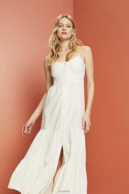 Esprit Strappy maxi dress Women White Dresses P0D0X232