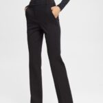 Esprit Stretchy high-rise bootcut trousers Women Black Trousers & Pants P0D0X335