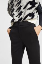 Esprit Stretchy high-rise bootcut trousers Women Black Trousers & Pants P0D0X335 - Image 3