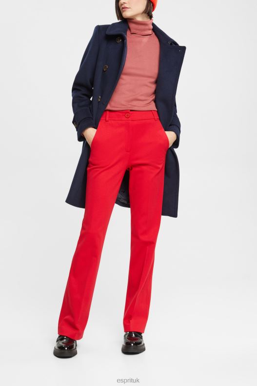 Esprit Stretchy high-rise bootcut trousers Women Dark Red Trousers & Pants P0D0X336 - Image 2