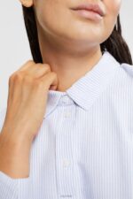 Esprit Striped blouse Women Light Blue Blouses P0D0X552 - Image 3