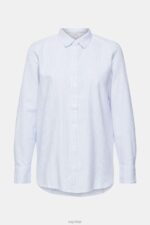 Esprit Striped blouse Women Light Blue Blouses P0D0X552 - Image 5