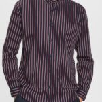 Esprit Striped button down shirt Men Navy Shirts P0D0X885