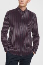 Esprit Striped button down shirt Men Navy Shirts P0D0X885