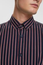 Esprit Striped button down shirt Men Navy Shirts P0D0X885 - Image 3