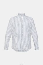 Esprit Striped button down shirt Men White Shirts P0D0X884 - Image 5
