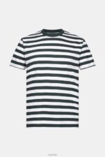 Esprit Striped crewneck T-shirt Men Dark Teal Green T-Shirts P0D0X769 - Image 5