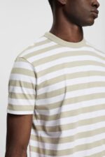 Esprit Striped crewneck T-shirt Men Dusty Green T-Shirts P0D0X768 - Image 3