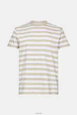 Esprit Striped crewneck T-shirt Men Dusty Green T-Shirts P0D0X768 - Image 5