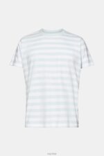 Esprit Striped crewneck T-shirt Men Light Aqua Green T-Shirts P0D0X770 - Image 5