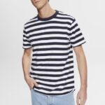 Esprit Striped crewneck T-shirt Men Navy T-Shirts P0D0X721