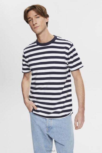 Esprit Striped crewneck T-shirt Men Navy T-Shirts P0D0X721