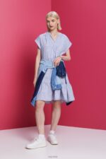 Esprit Striped dress, 100% cotton Women Bright Blue Dresses P0D0X71 - Image 2