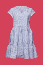 Esprit Striped dress, 100% cotton Women Bright Blue Dresses P0D0X71 - Image 5