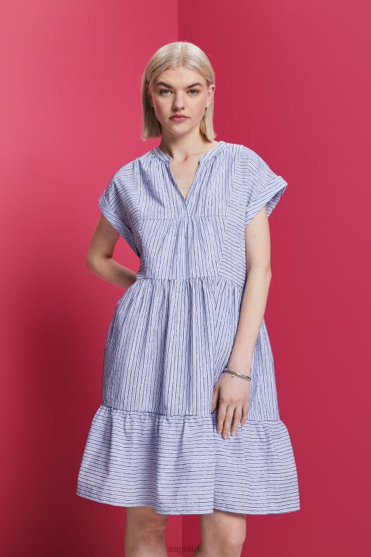 esprit_striped_dress_100_cotton_women_bright_blue_dresses_p0d0x71.jpg Esprit Striped dress, 100% cotton Women Bright Blue Dresses P0D0X71 - Image 1