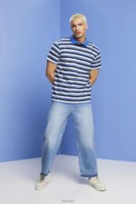 Esprit Striped jersey t-shirt, 100% cotton Men Navy T-Shirts P0D0X736 - Image 2