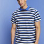 Esprit Striped jersey t-shirt, 100% cotton Men Navy T-Shirts P0D0X736