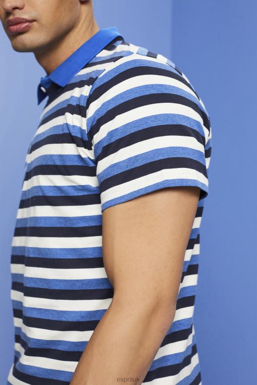 Esprit Striped jersey t-shirt, 100% cotton Men Navy T-Shirts P0D0X736 - Image 3