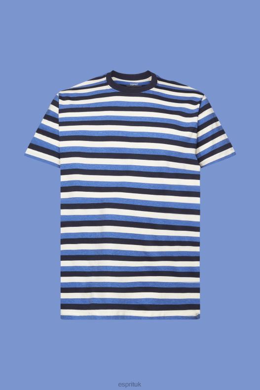 Esprit Striped jersey t-shirt, 100% cotton Men Navy T-Shirts P0D0X736 - Image 5