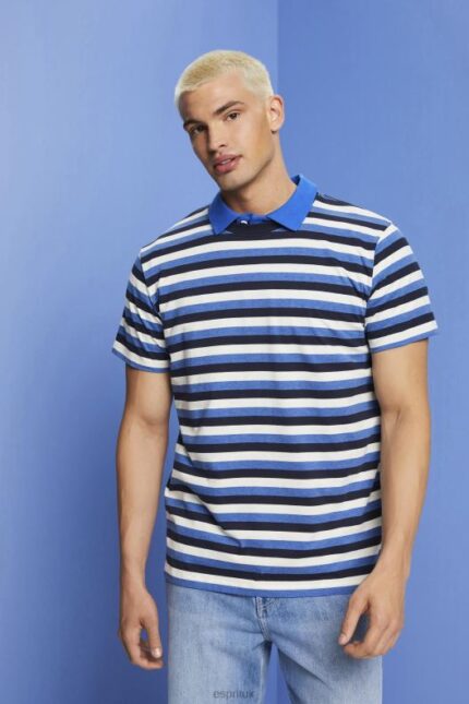 Esprit Striped jersey t-shirt, 100% cotton Men Navy T-Shirts P0D0X736