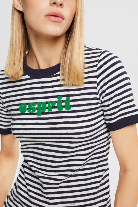 Esprit Striped logo t-shirt Women Off White T-Shirts P0D0X537 - Image 3