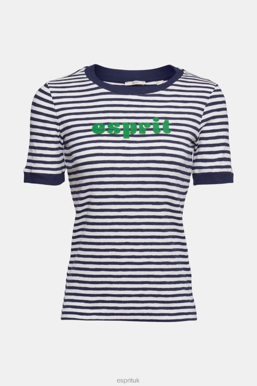 Esprit Striped logo t-shirt Women Off White T-Shirts P0D0X537 - Image 5