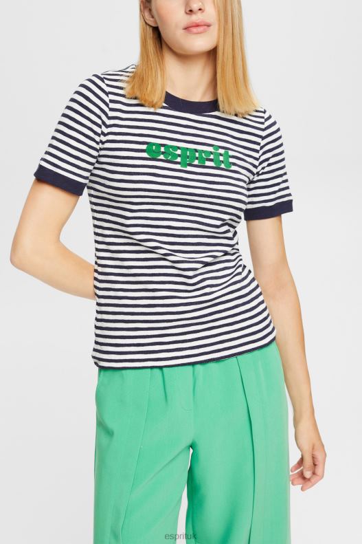 Esprit Striped logo t-shirt Women Off White T-Shirts P0D0X537 - Image 1