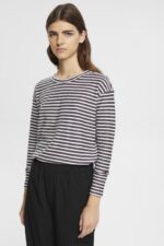 Esprit Striped long sleeve, 100% cotton Women Anthracite Long Sleeve P0D0X250