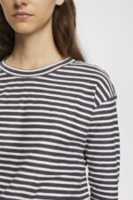 Esprit Striped long sleeve, 100% cotton Women Anthracite Long Sleeve P0D0X250 - Image 3