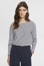 Esprit Striped long sleeve, 100% cotton Women Off White Long Sleeve P0D0X251