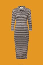Esprit Striped polo dress Women Light Taupe Dresses P0D0X434 - Image 5