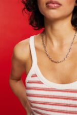 Esprit Striped Ribbed Tank Top Women Pastel Pink Tank P0D0X103 - Image 3