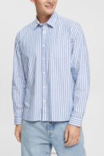 Esprit Striped shirt Men Blue Shirts P0D0X873
