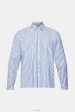 Esprit Striped shirt Men Blue Shirts P0D0X873 - Image 5