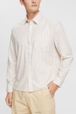 Esprit Striped shirt Men Cream Beige Shirts P0D0X871