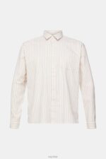 Esprit Striped shirt Men Cream Beige Shirts P0D0X871 - Image 5