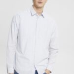 Esprit Striped shirt Men Light Blue Shirts P0D0X686