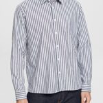 Esprit Striped shirt Men Navy Shirts P0D0X872