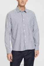 Esprit Striped shirt Men Navy Shirts P0D0X872