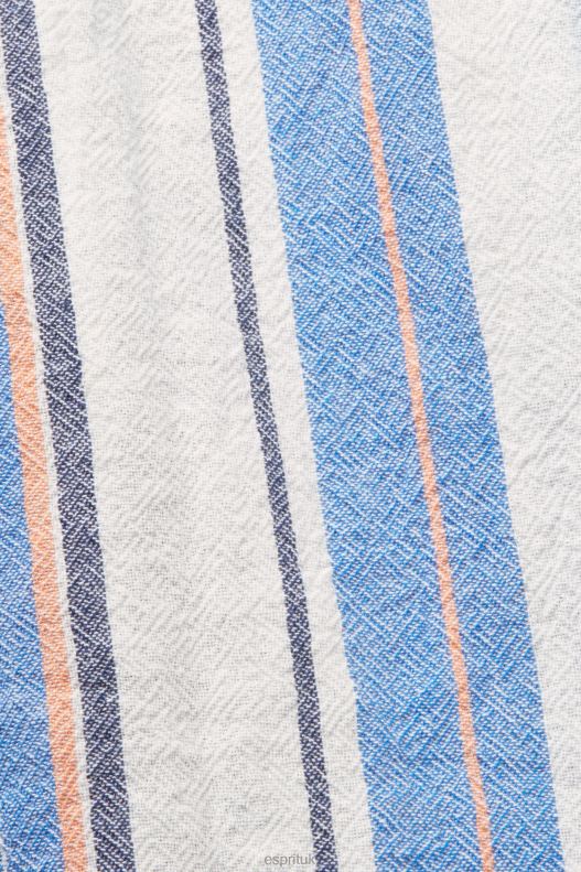 Esprit Striped short sleeve shirt, 100% cotton Men Bright Blue Shirts P0D0X612 - Image 4