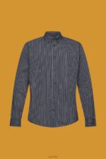 Esprit Striped sustainable cotton shirt Men Navy Shirts P0D0X706 - Image 5