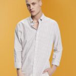 Esprit Striped sustainable cotton shirt Men Toffee Shirts P0D0X705