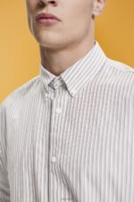 Esprit Striped sustainable cotton shirt Men Toffee Shirts P0D0X705 - Image 3