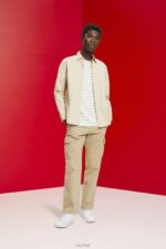 Esprit Striped sustainable cotton t-shirt Men Light Taupe T-Shirts P0D0X704 - Image 2