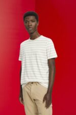 Esprit Striped sustainable cotton t-shirt Men Light Taupe T-Shirts P0D0X704