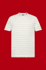 Esprit Striped sustainable cotton t-shirt Men Light Taupe T-Shirts P0D0X704 - Image 5