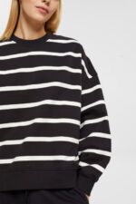 Esprit Striped sweatshirt Women Black Sweatshirts & Hoodies P0D0X521 - Image 3