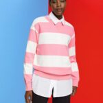 Esprit Striped sweatshirt Women Pink Sweatshirts & Hoodies P0D0X402